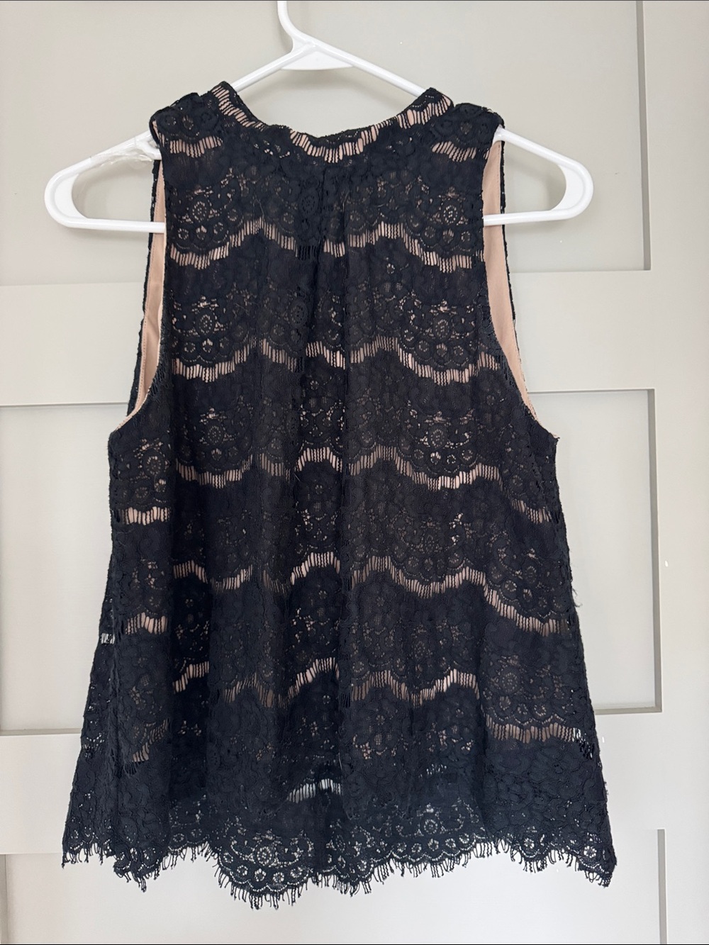 Love fire Black Lace Overlay Sleeveless Top - Women